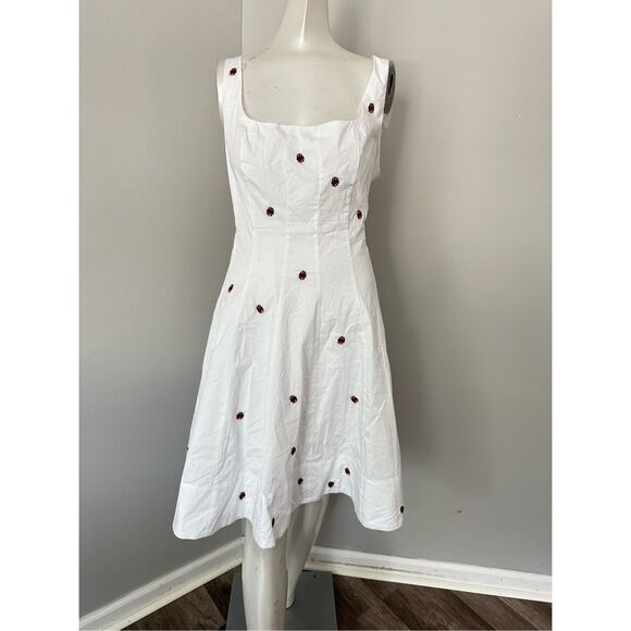 NWT STAUD MINI WELLS DRESS LADYBUGS SIZE 14 $295 - Picture 9 of 10